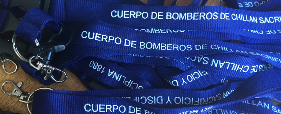 Estampado de lanyard Cuerpo de Bomberos de Chillan
