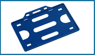 Porta credencial plastico rigido en color azul