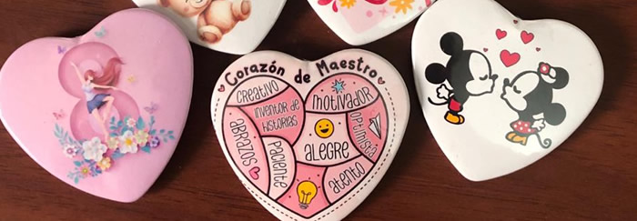 Chapitas en forma de corazon personalizadas