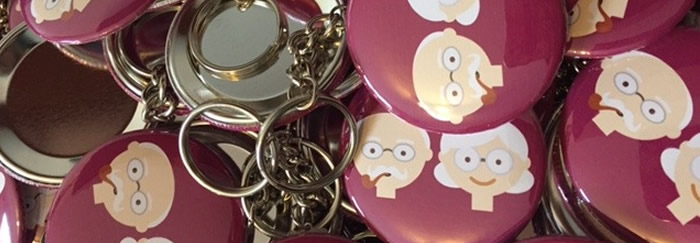 Chapitas llavero personalizadas con imagen de abuelitos