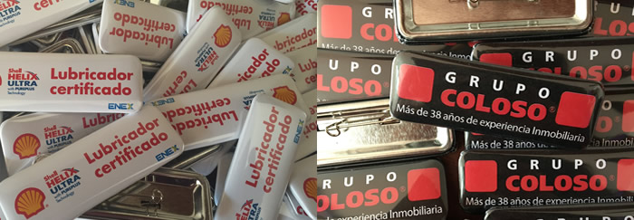 Chapitas rectangulares personalizadas con 2 diseños distintos